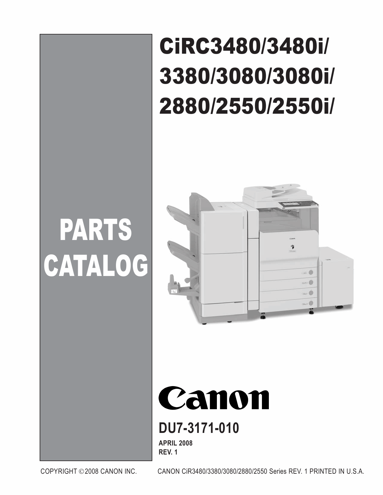 Canon imageRUNNER-iR C2550 2380 3080 3480 3580 i Parts Catalog-1